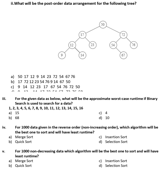 Solve a quiz based on data structures and algorithms 1